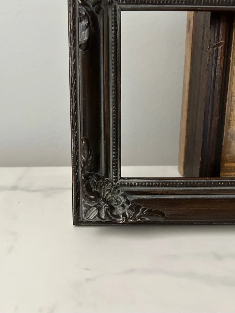 Vintage Dark Brown Ornate Wall Mirror Frame